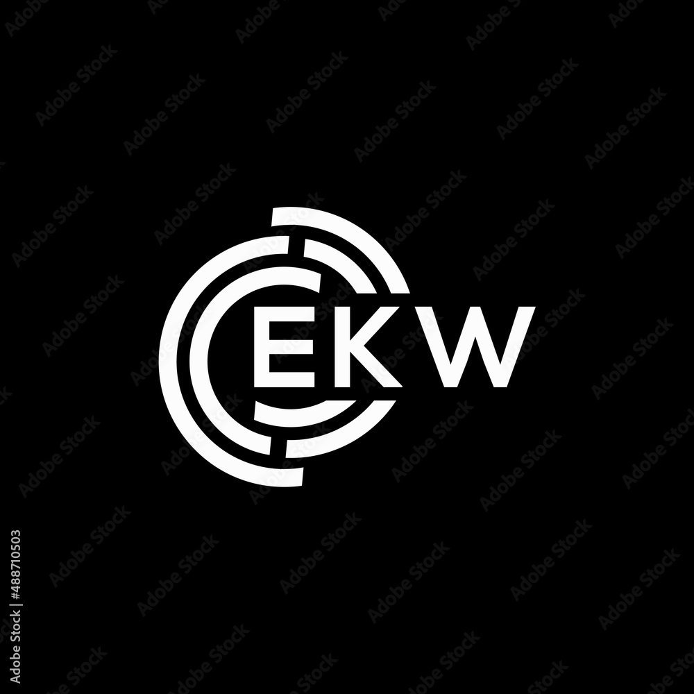 EKW letter logo design on black background. EKW creative initials letter logo concept. EKW letter design. EKW letter logo design on black background. EKW creative initials letter logo concept. EKW letter design.