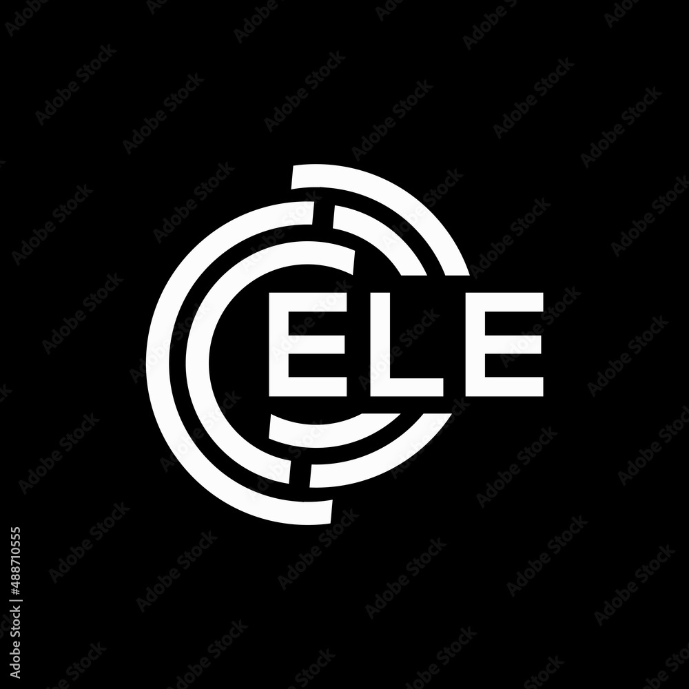 ELE letter logo design on black background. ELE creative initials letter logo concept. ELE letter design. ELE letter logo design on black background. ELE creative initials letter logo concept. ELE letter design.
