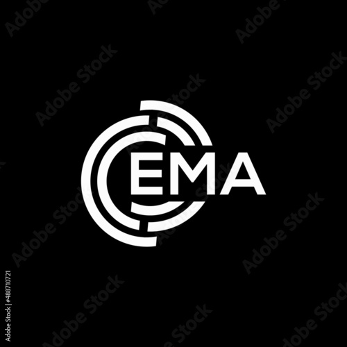 PrintEMA letter logo design on black background. EMA creative initials letter logo concept. EMA letter design.