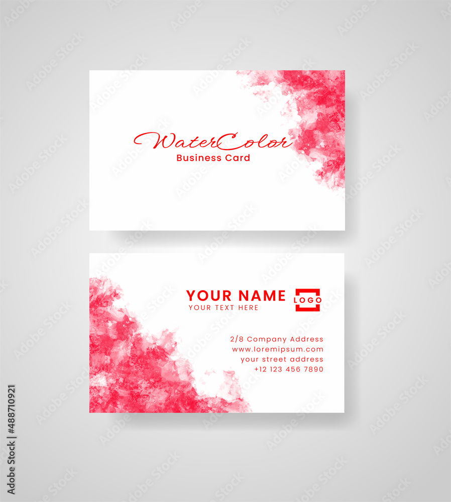 Abstract splashed watercolor business card Abstract splashed watercolor business card