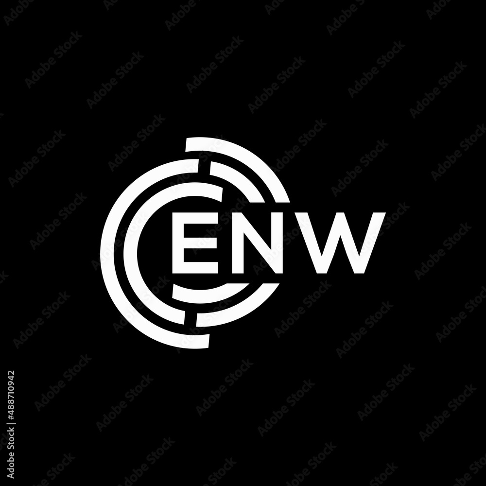 ENW letter logo design on black background. ENW creative initials letter logo concept. ENW letter design. ENW letter logo design on black background. ENW creative initials letter logo concept. ENW letter design.