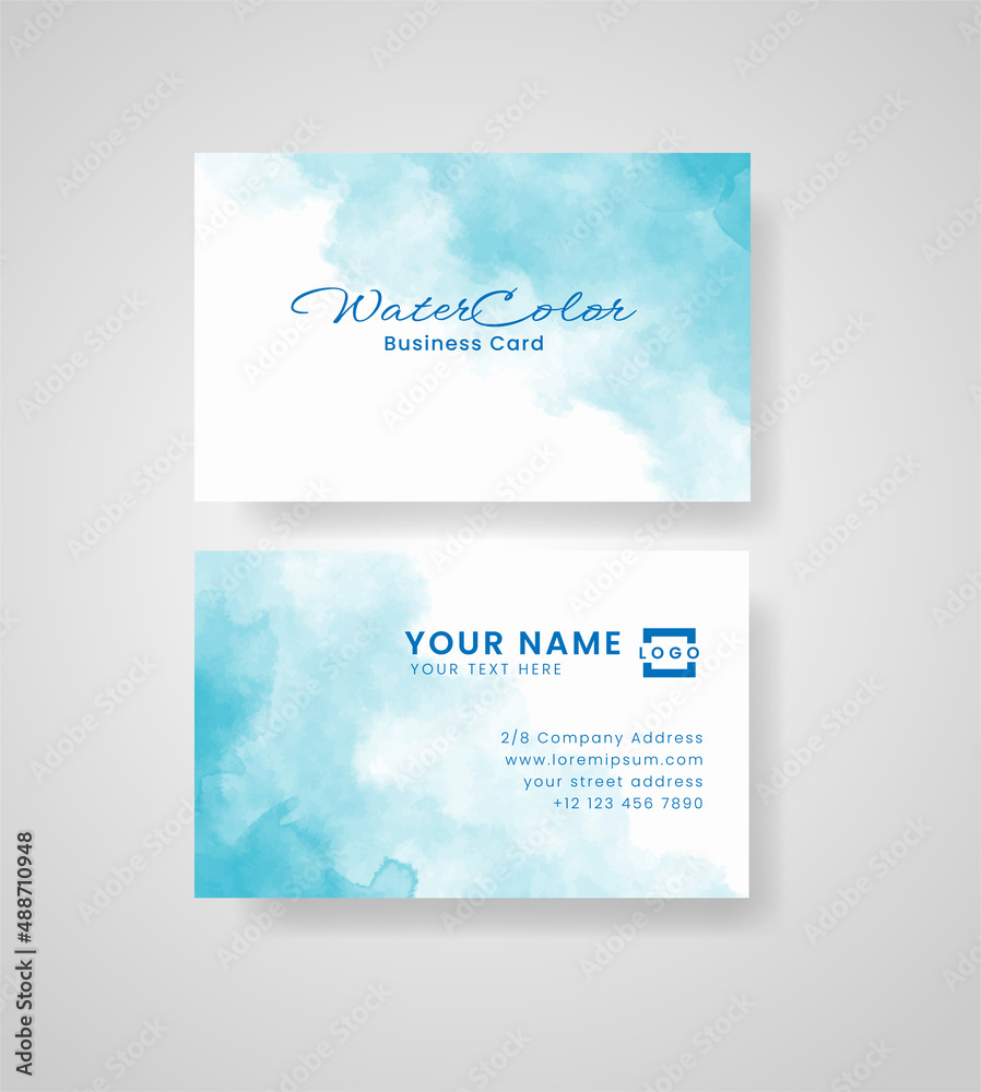 Fototapeta premium Abstract splashed watercolor business card
