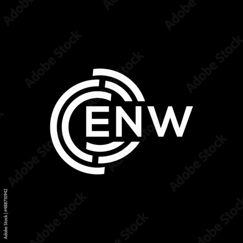 ENW letter logo design on black background. ENW creative initials letter logo concept. ENW letter design.