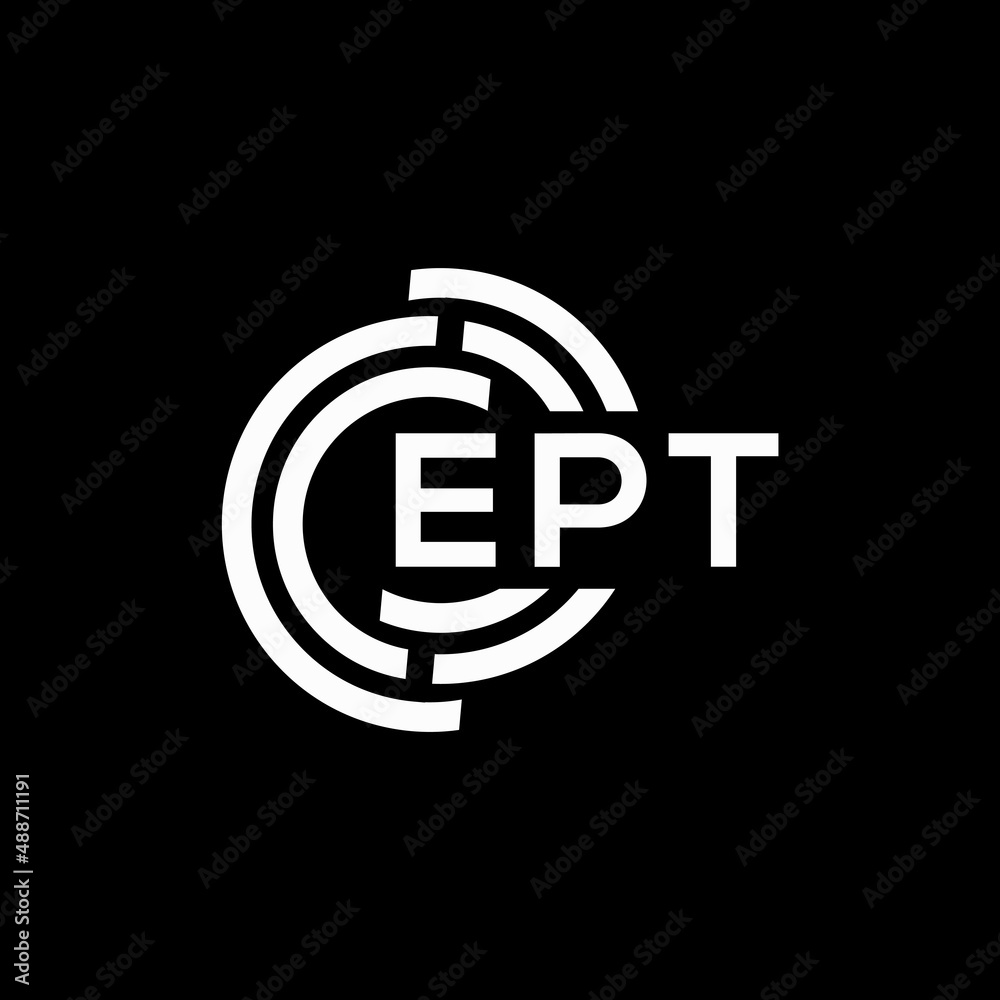 EPT letter logo design on black background. EPT creative initials letter logo concept. EPT letter design.