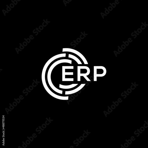 ERP letter logo design on black background. ERP creative initials letter logo concept. ERP letter design.