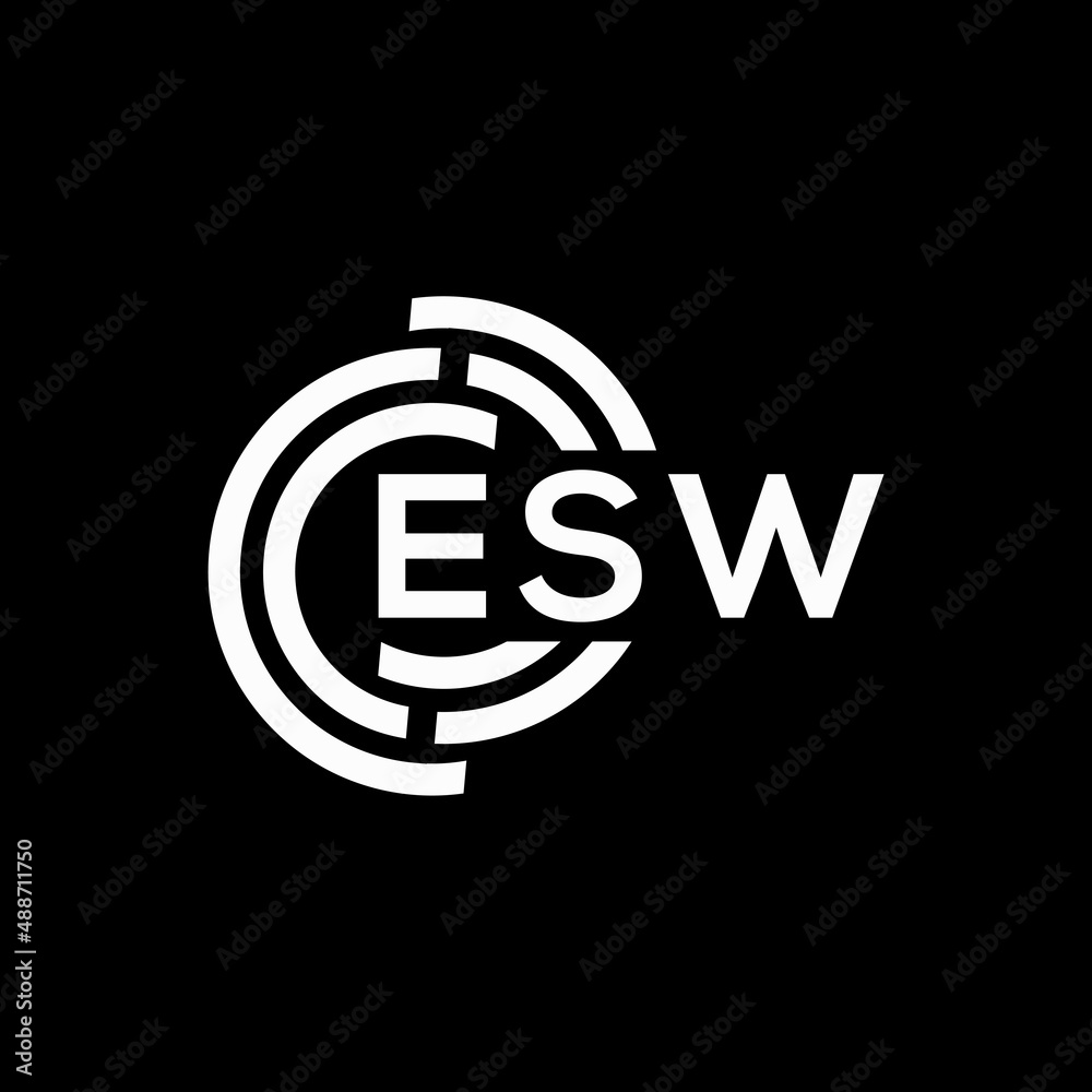 ESW letter logo design on black background. ESW creative initials letter logo concept. ESW letter design. ESW letter logo design on black background. ESW creative initials letter logo concept. ESW letter design.