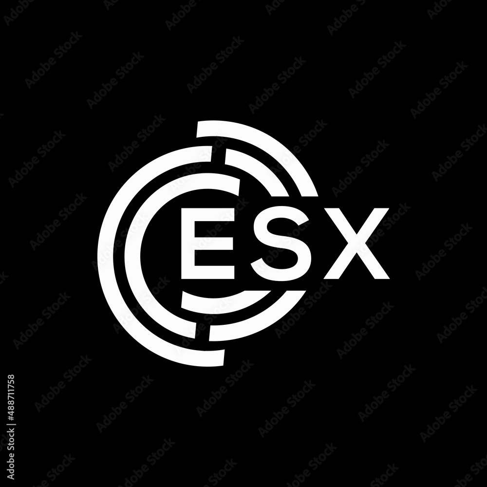 ESX letter logo design on black background. ESX creative initials letter logo concept. ESX letter design.