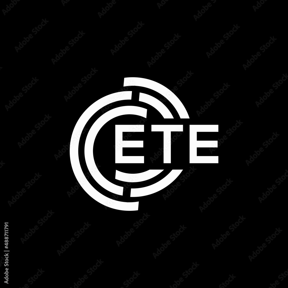 ETE letter logo design on black background. ETE creative initials letter logo concept. ETE letter design. ETE letter logo design on black background. ETE creative initials letter logo concept. ETE letter design.