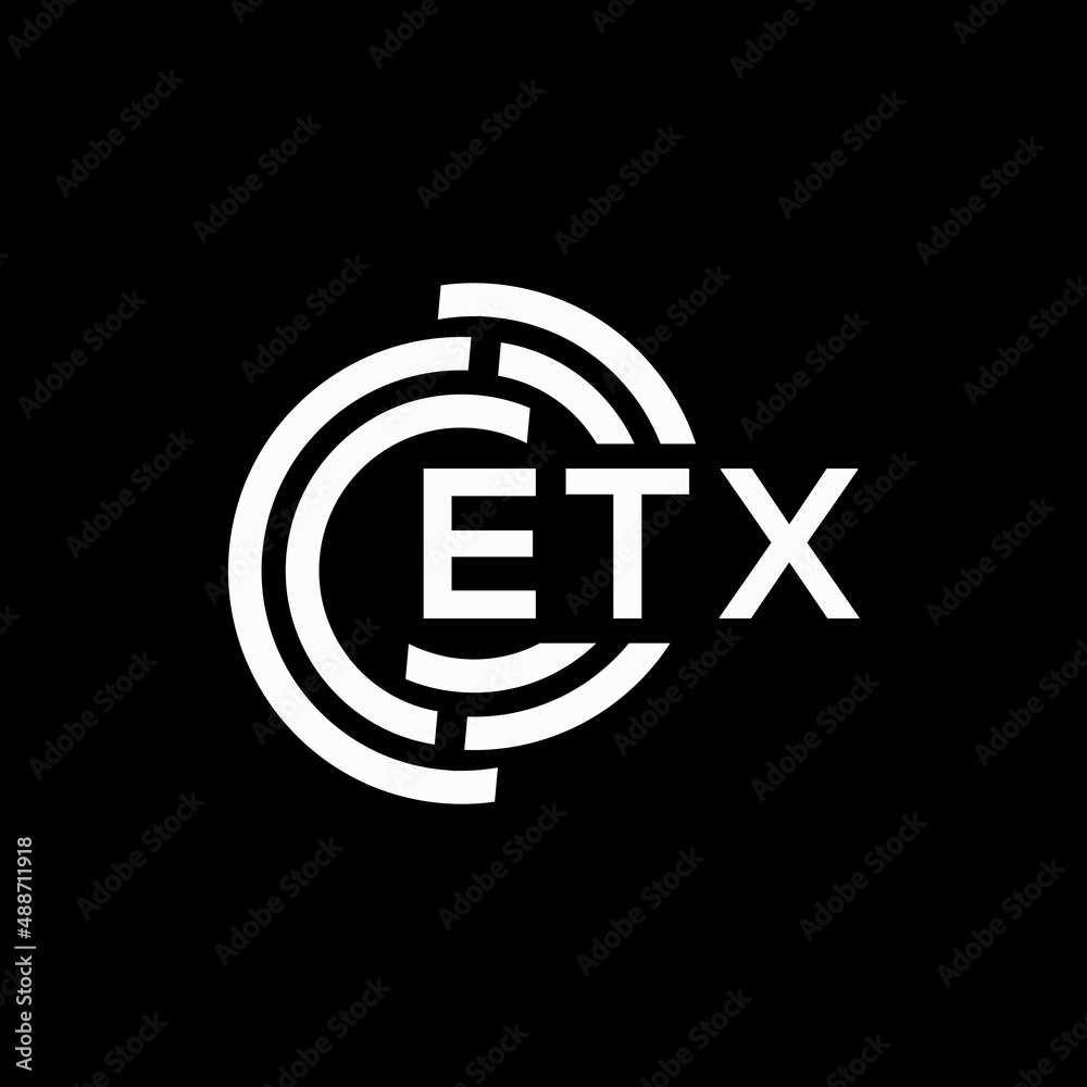 ETX letter logo design on black background. ETX creative initials letter logo concept. ETX letter design. ETX letter logo design on black background. ETX creative initials letter logo concept. ETX letter design.