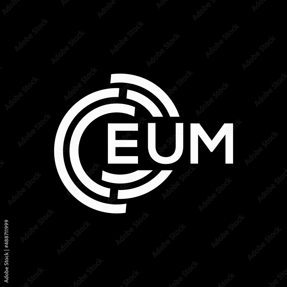 EUM letter logo design on black background. EUM creative initials letter logo concept. EUM letter design. EUM letter logo design on black background. EUM creative initials letter logo concept. EUM letter design.