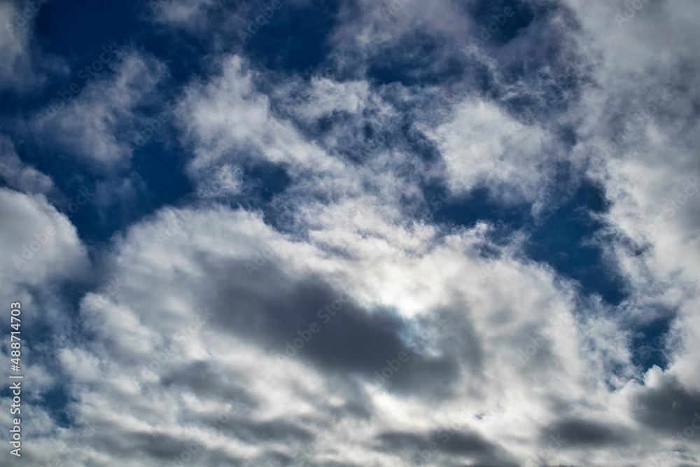 Fractus clouds on blue sky