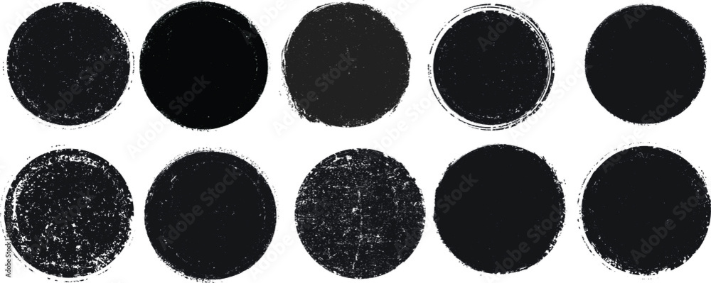 Grunge post Stamps Collection, Circles. Banners, Insignias , Logos, Icons, Labels and Badges Set . vector distress textures.blank shapes.