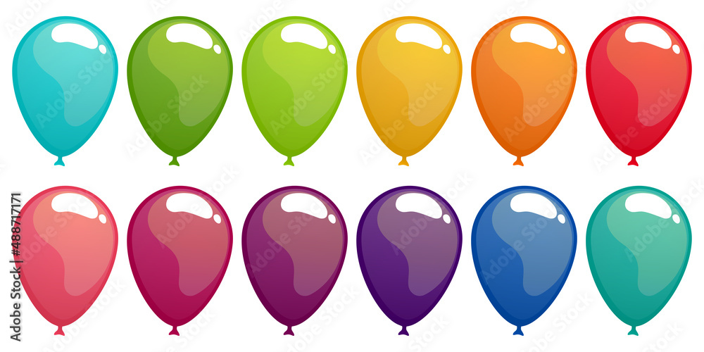 colored flying balloons collection colored flying balloons collection
