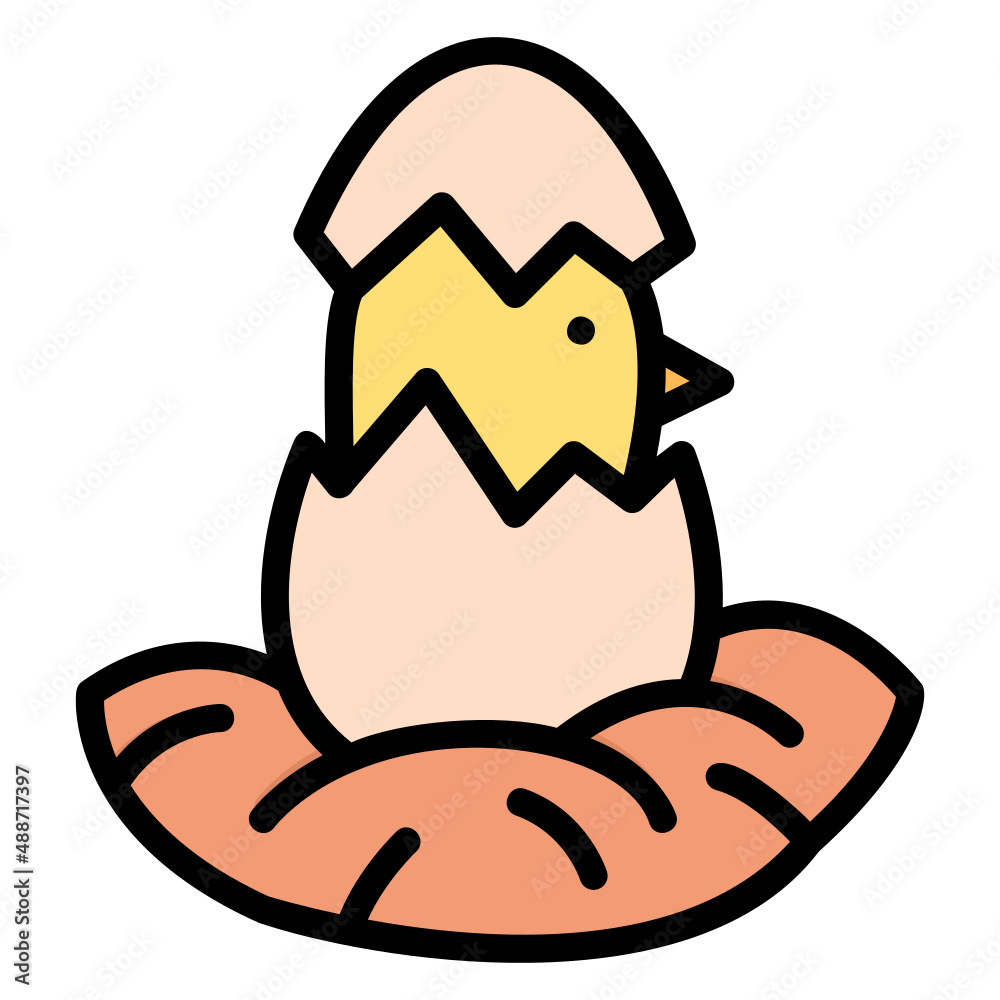 Chicks Hatch filled line color icon. Can be used for digital product, presentation, print design and more. Chicks Hatch filled line color icon. Can be used for digital product, presentation, print design and more.