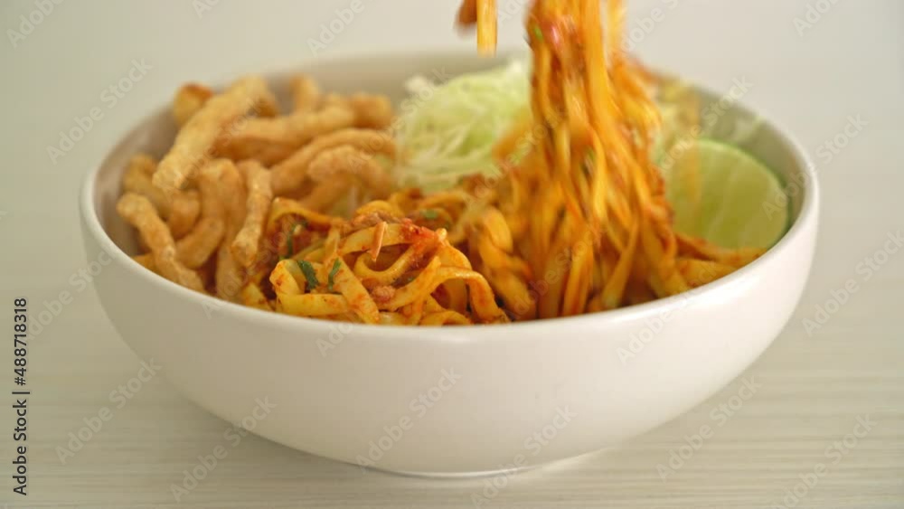 Chinese Yunnan Noodles or Kwa Meng - Asian food style Chinese Yunnan Noodles or Kwa Meng - Asian food style