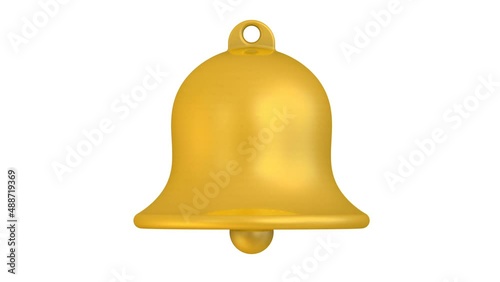 Yellow bell. One golden ringing bell. Footage video