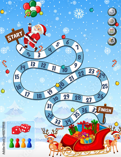 Counting game template in Christmas theme