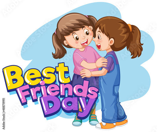 Best Friends Day logo with two girls hugging