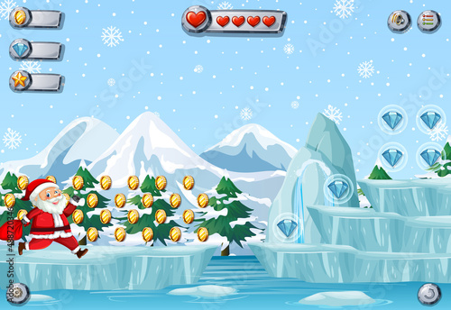 A game template snowing background