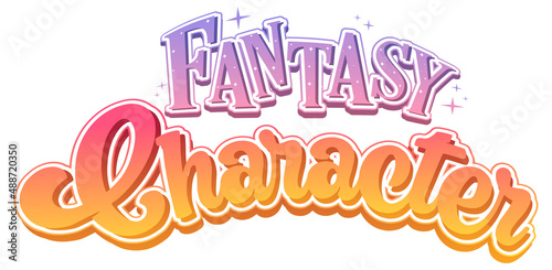 Fantasy Character text word in cartoon style