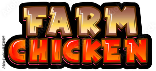 Farm Chicken gradient word banner