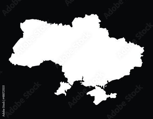 Ukraine map, black and white, vector illustration 