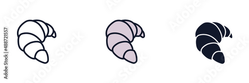 croissant icon symbol template for graphic and web design collection logo vector illustration