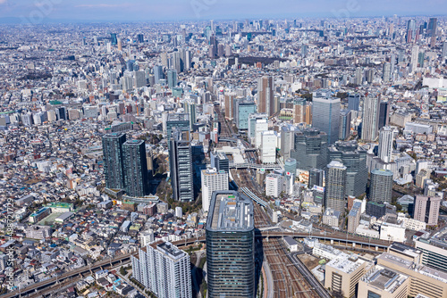 都市風景・大崎駅周辺高層ビル群・2022撮影・空撮