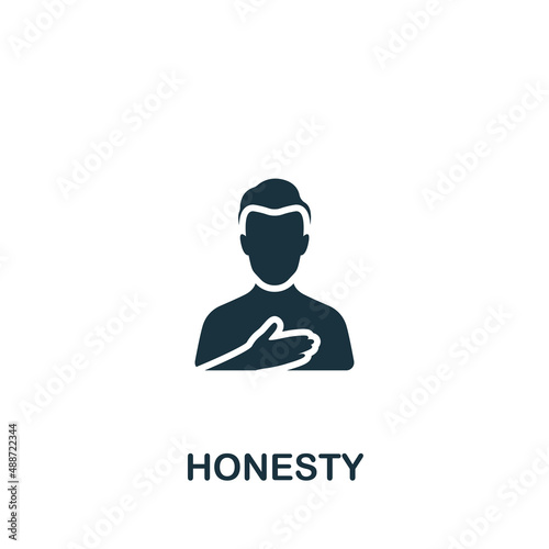 Honesty icon. Monochrome simple icon for templates, web design and infographics