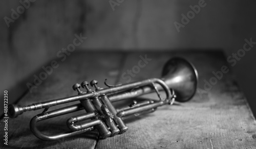 a beautiful 100 year old trumpet photo