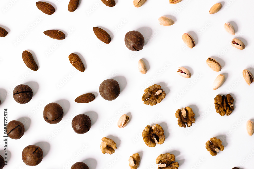 Aesthetic mockups for shop nuts, macadamia, pistachios, almonds, walnuts, spices Aesthetic mockups for shop nuts, macadamia, pistachios, almonds, walnuts, spices