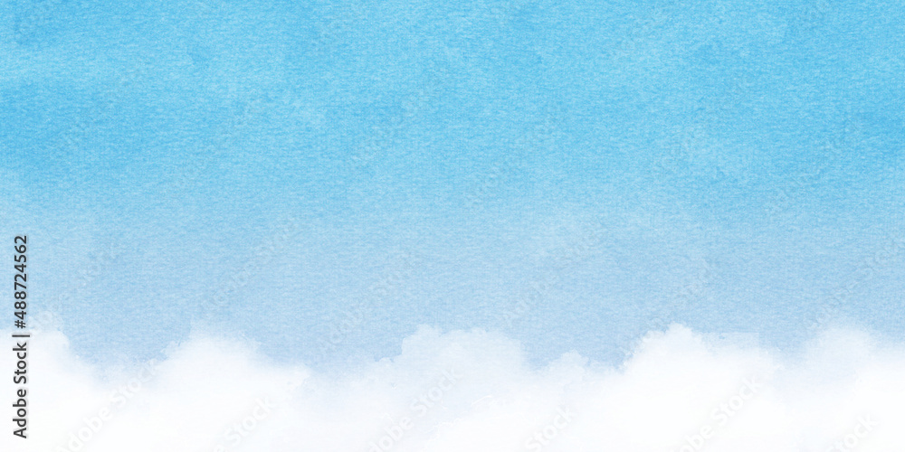 背景素材_水彩テクスチャ_青空