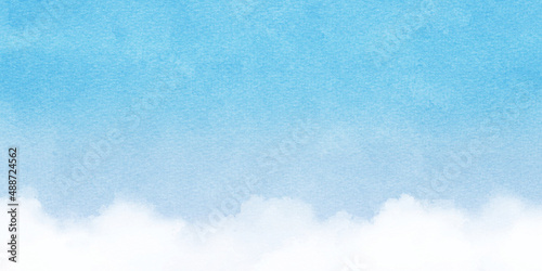 背景素材_水彩テクスチャ_青空