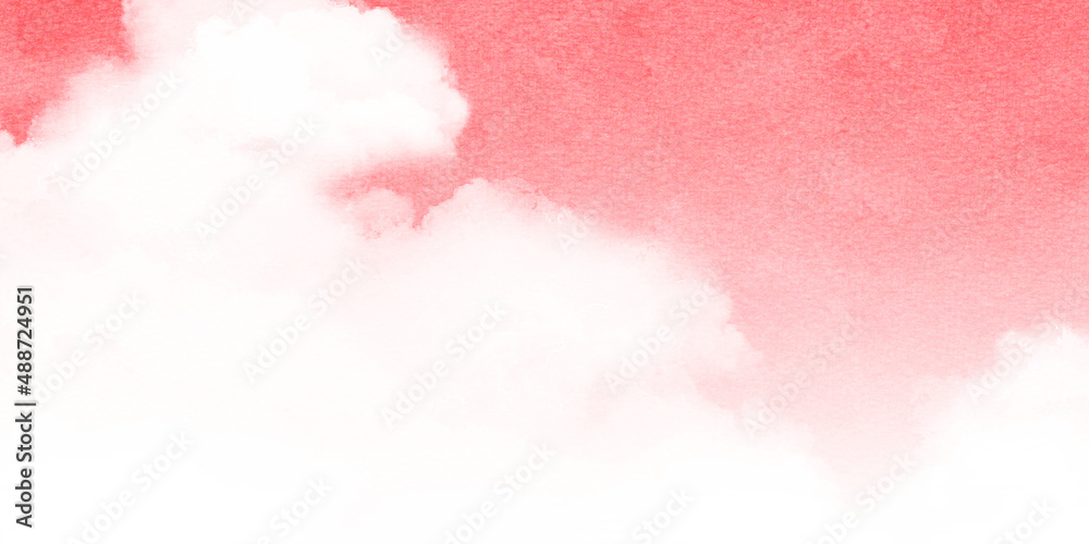 Obraz premium 背景素材_水彩テクスチャ_空_ピンク