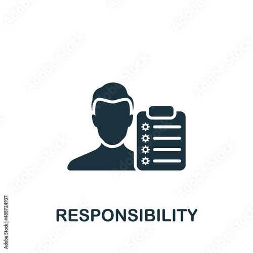 Responsibility icon. Monochrome simple icon for templates, web design and infographics