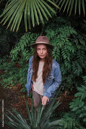 portrait of a girl in the jungle 