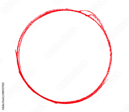 Kreis Umrandung rot: Handgemalte unordentliche Skizze