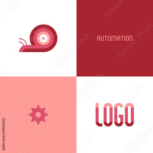 Snail comfort logo set