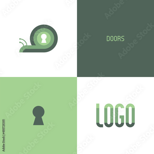 Snail comfort logo set