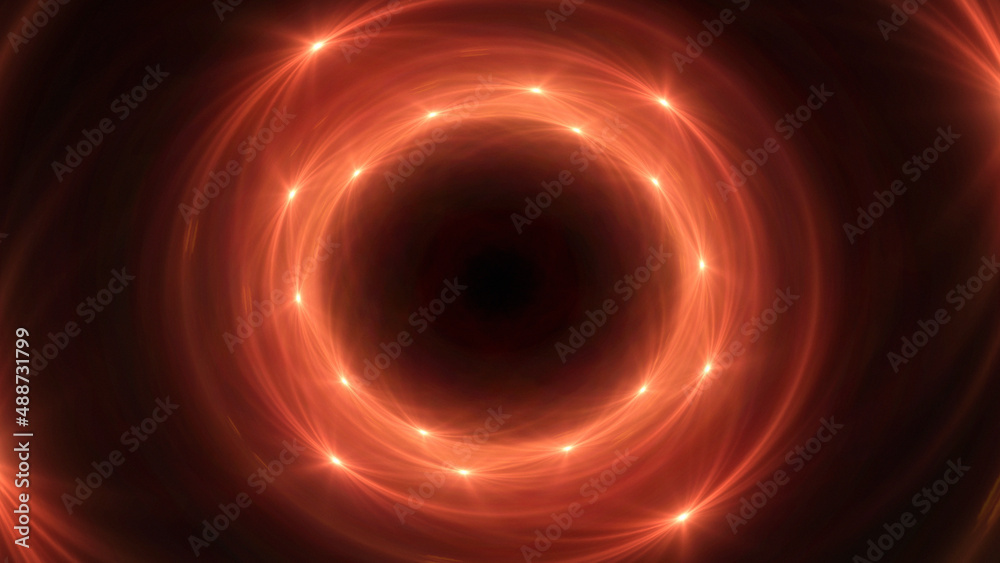 Naklejka premium Bright abstract background with leaks. Blurred lighting tunnel. Magic portal. Vivid sphere lens