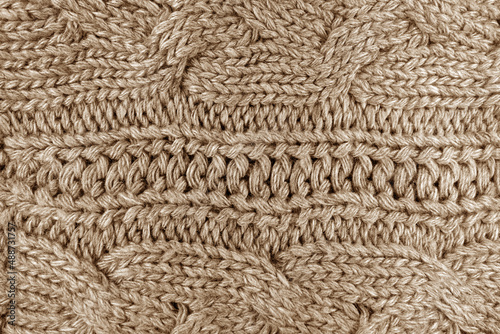 Warm knitting texture in brown color.