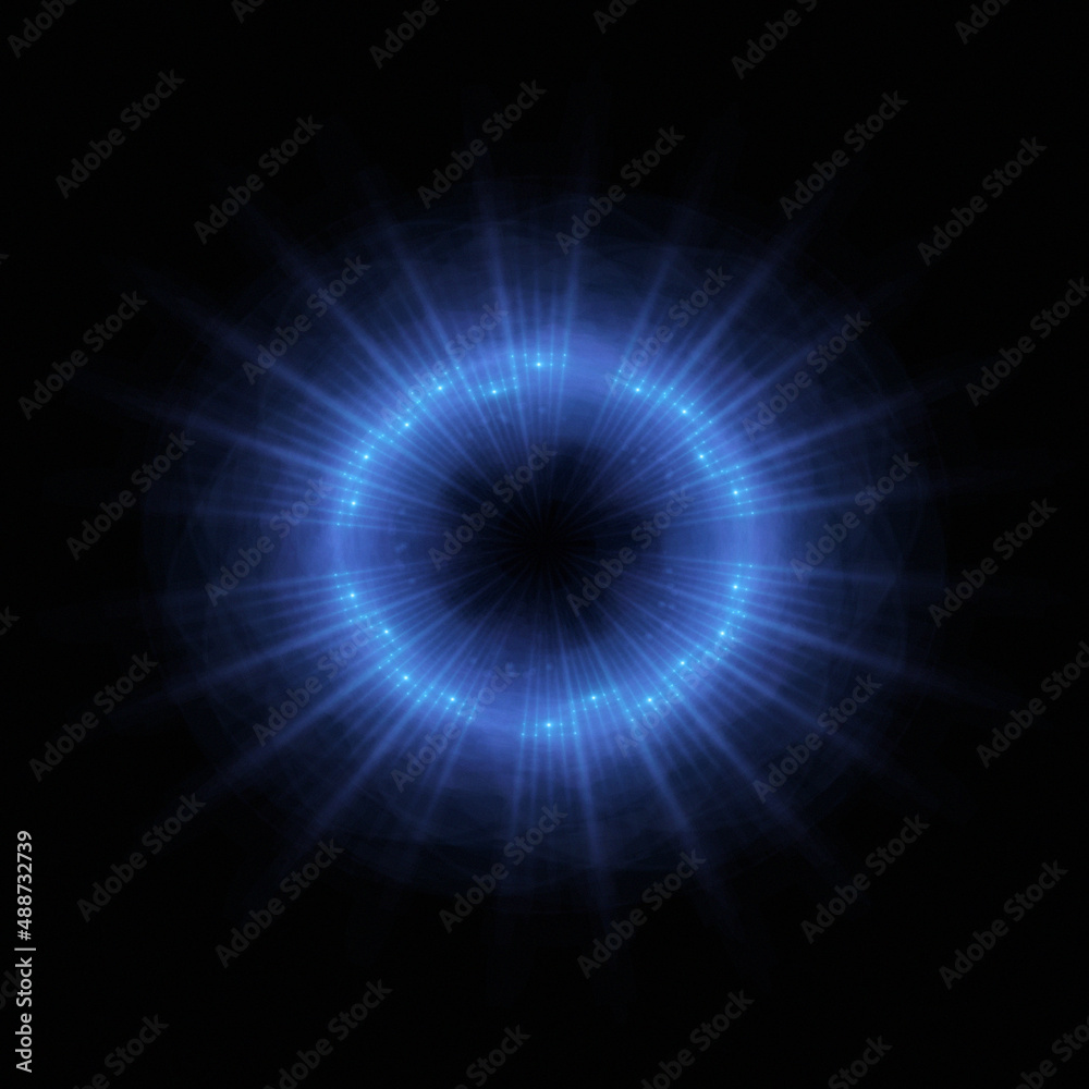 Obraz premium Bright abstract background with leaks. Lighting tunnel. Magic portal. Vivid sphere lens
