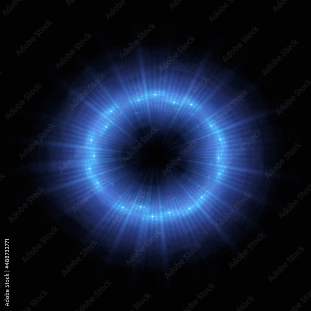 Obraz premium Bright abstract background with leaks. Lighting tunnel. Magic portal. Vivid sphere lens