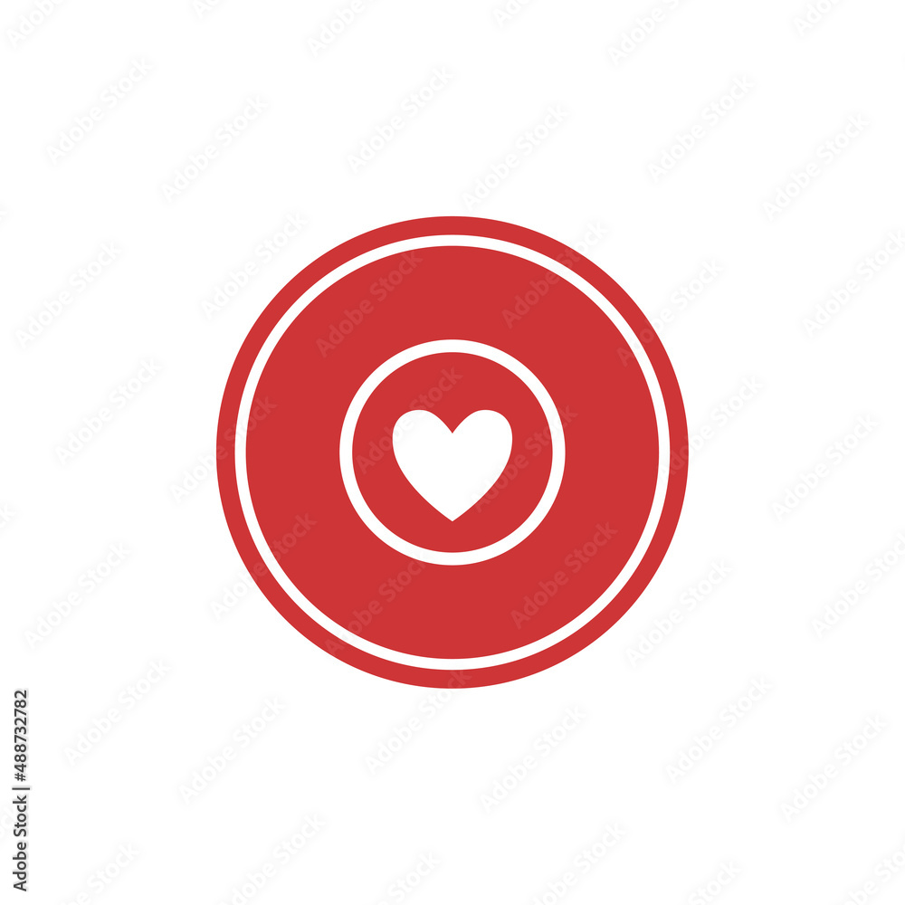 Vector icons - heart in a circle. Modern illustration in a flat style. Vector icons - heart in a circle. Modern illustration in a flat style.