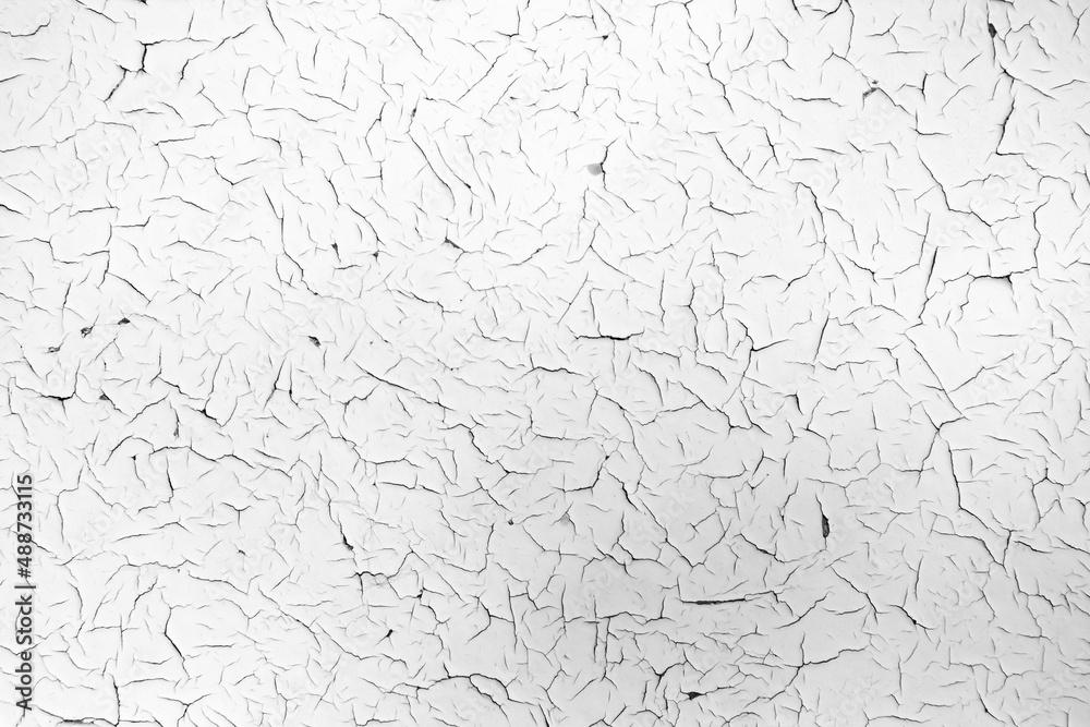 White cracked texture. Damaged, aged and weathered surface. White cracked texture. Damaged, aged and weathered surface.