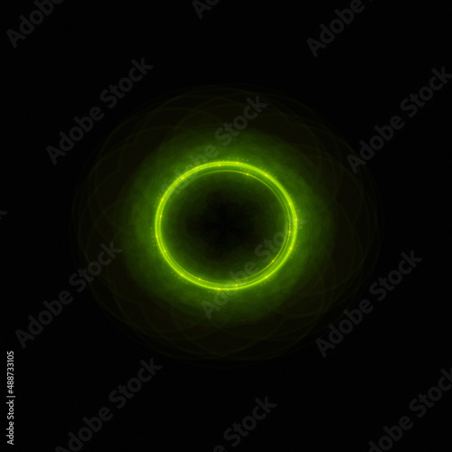 Bright abstract background with leaks. Lighting tunnel. Magic portal. Vivid sphere lens