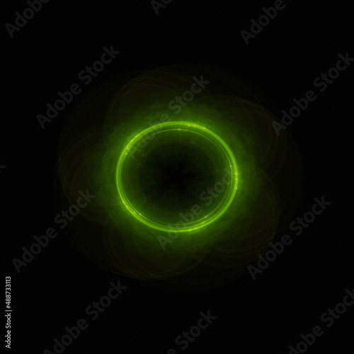 Bright abstract background with leaks. Lighting tunnel. Magic portal. Vivid sphere lens