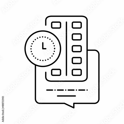 remind to take pills homecare service line icon vector illustration