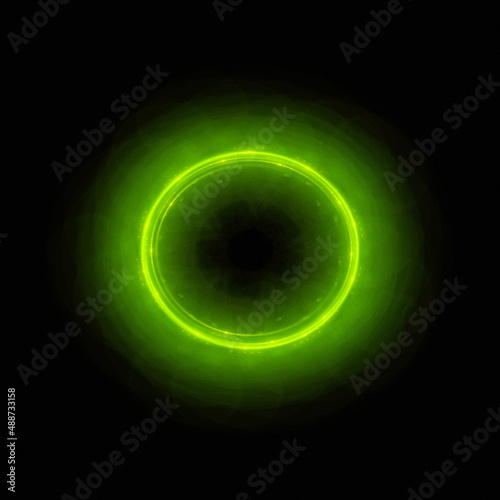 Bright abstract background with leaks. Lighting tunnel. Magic portal. Vivid sphere lens