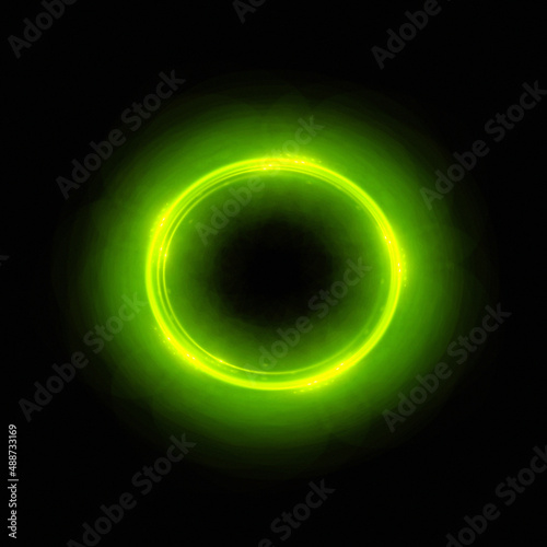 Bright abstract background with leaks. Lighting tunnel. Magic portal. Vivid sphere lens